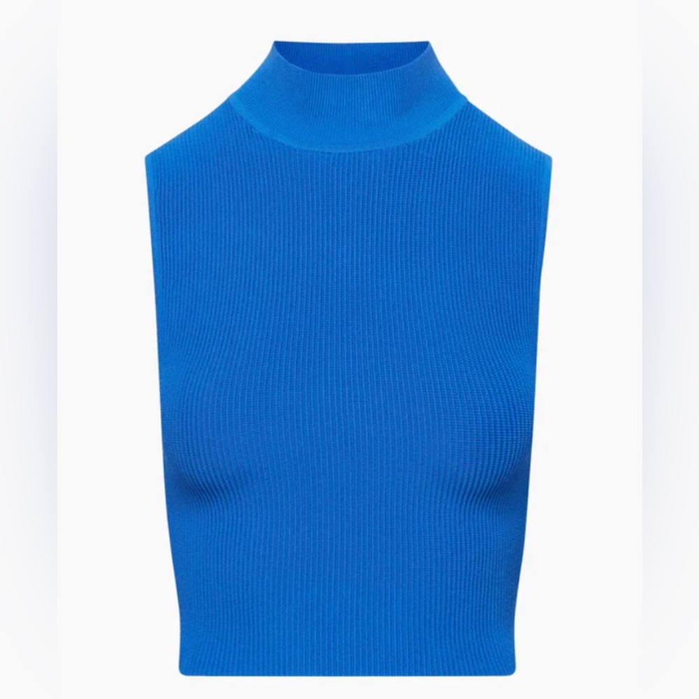 BNWT ARITZIA Sculpt Knit Mockneck Tank size XS colour bright cobalt blue